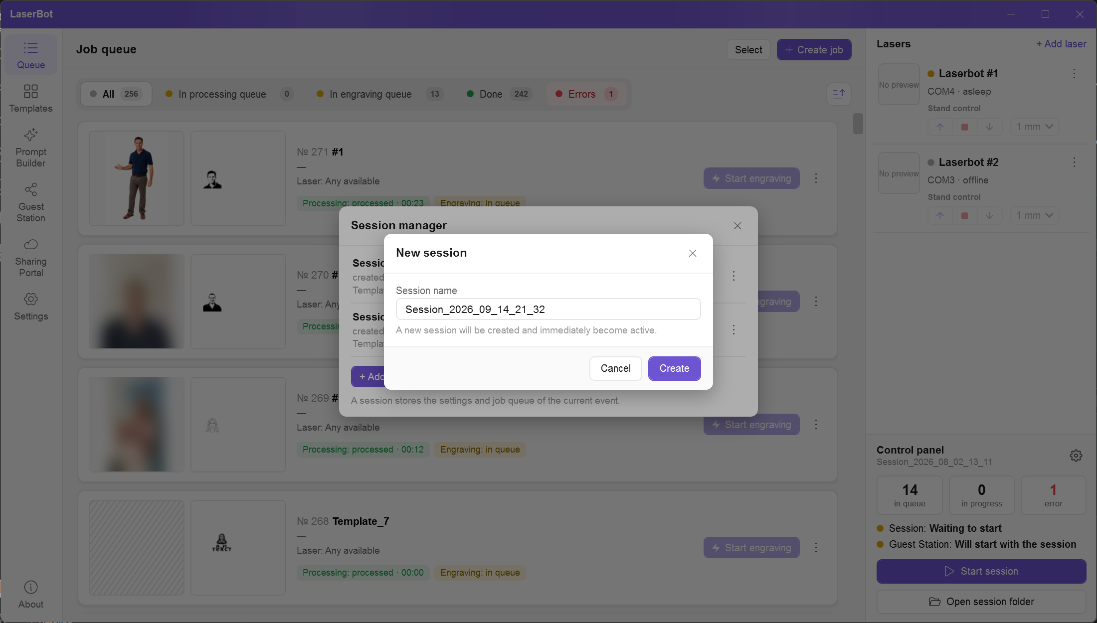 New session window
