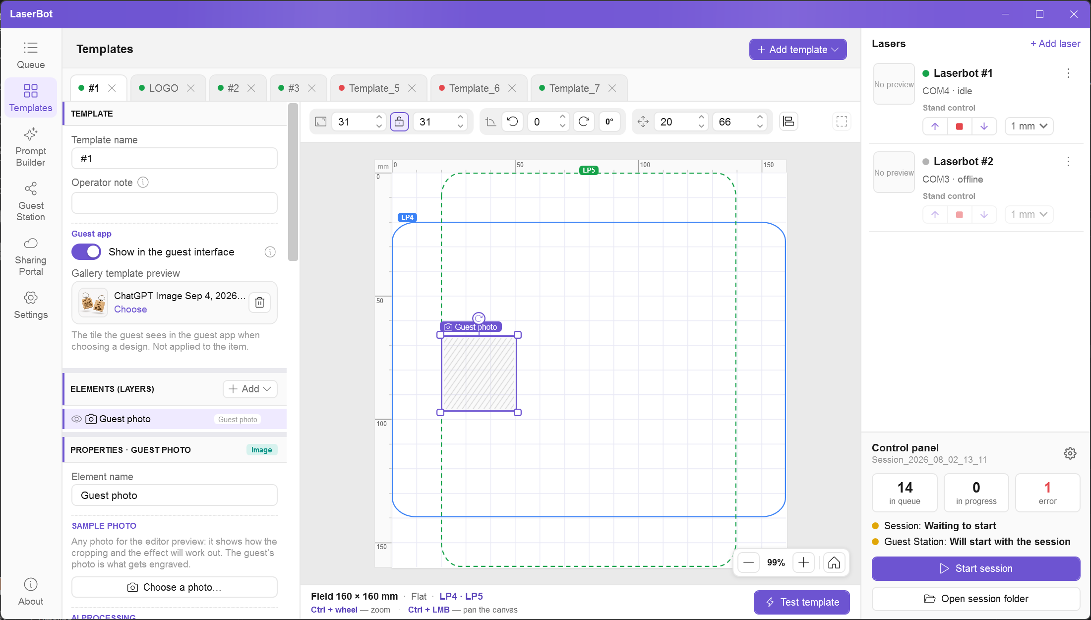 Template editor