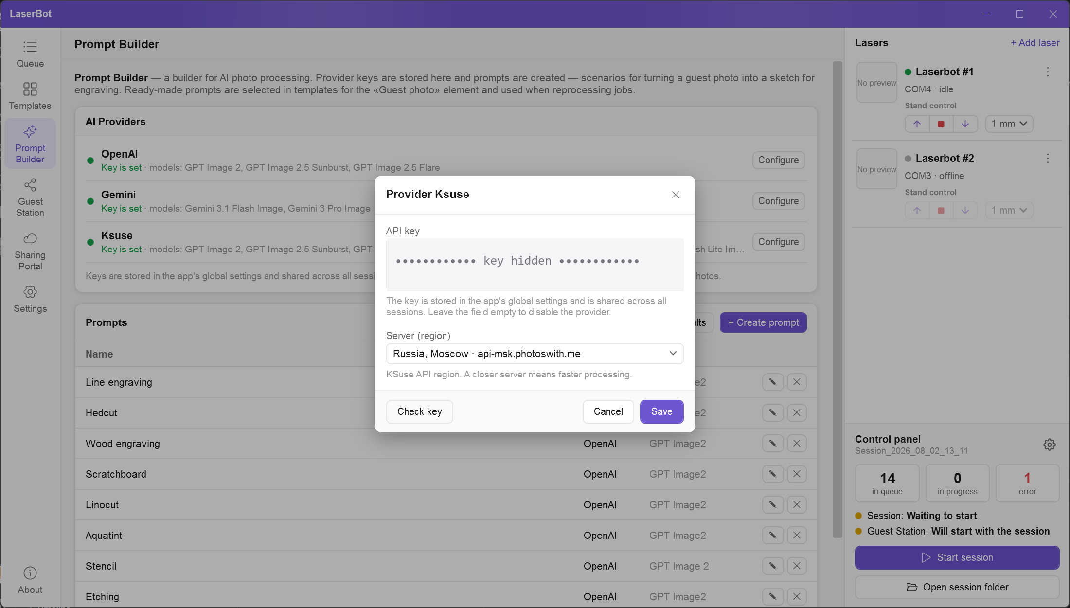 Provider settings